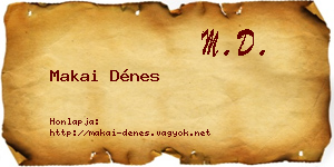 Makai Dénes névjegykártya